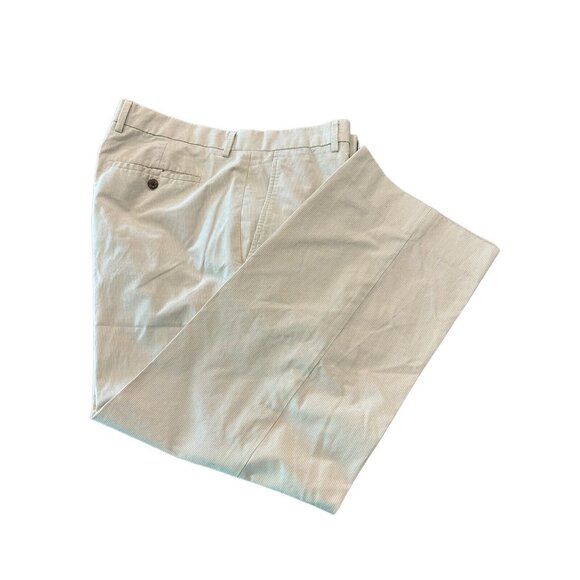 Banana Republic Pants Mens 36x27 Flat Front Tan Striped Lightweight Cotton Chino - Picture 10 of 12